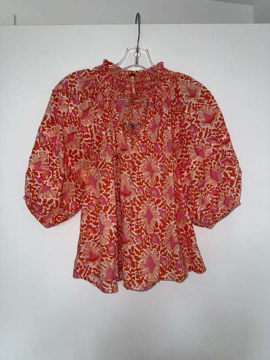 Free People Tops - Free People Willow Smocked Balloon Sleeve Floral Blouse